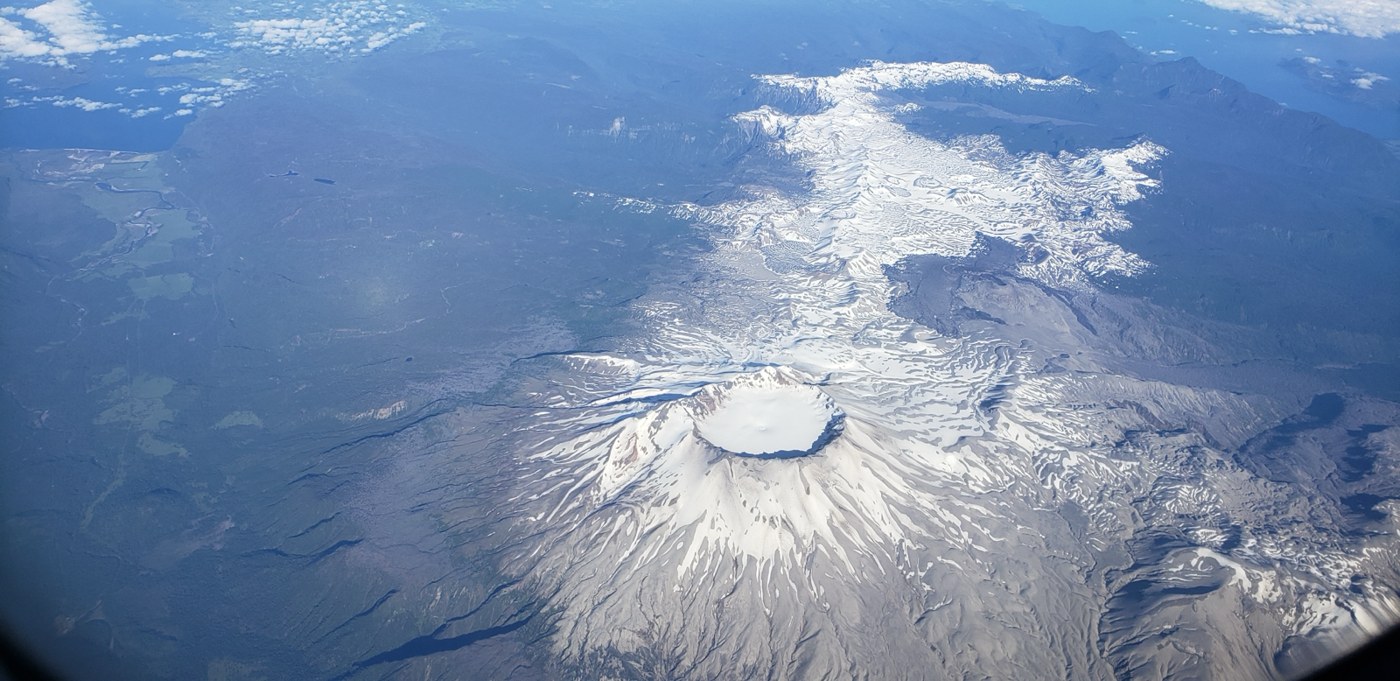 Aerial view of the Cordón Caulle volcanic area