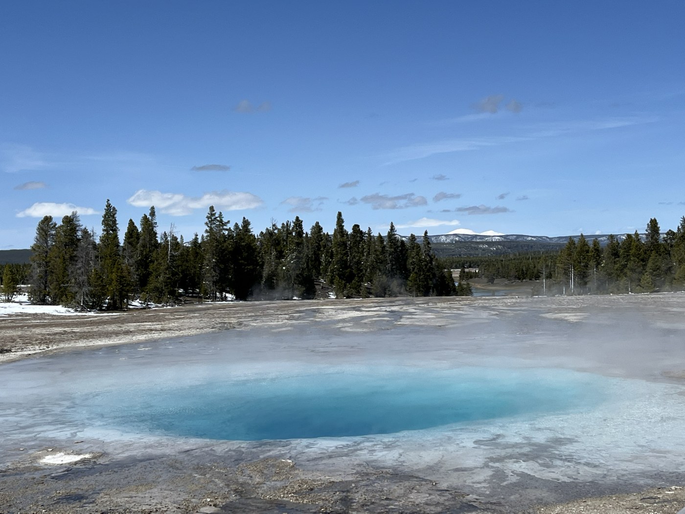Hot spring landscape in Yellowstone